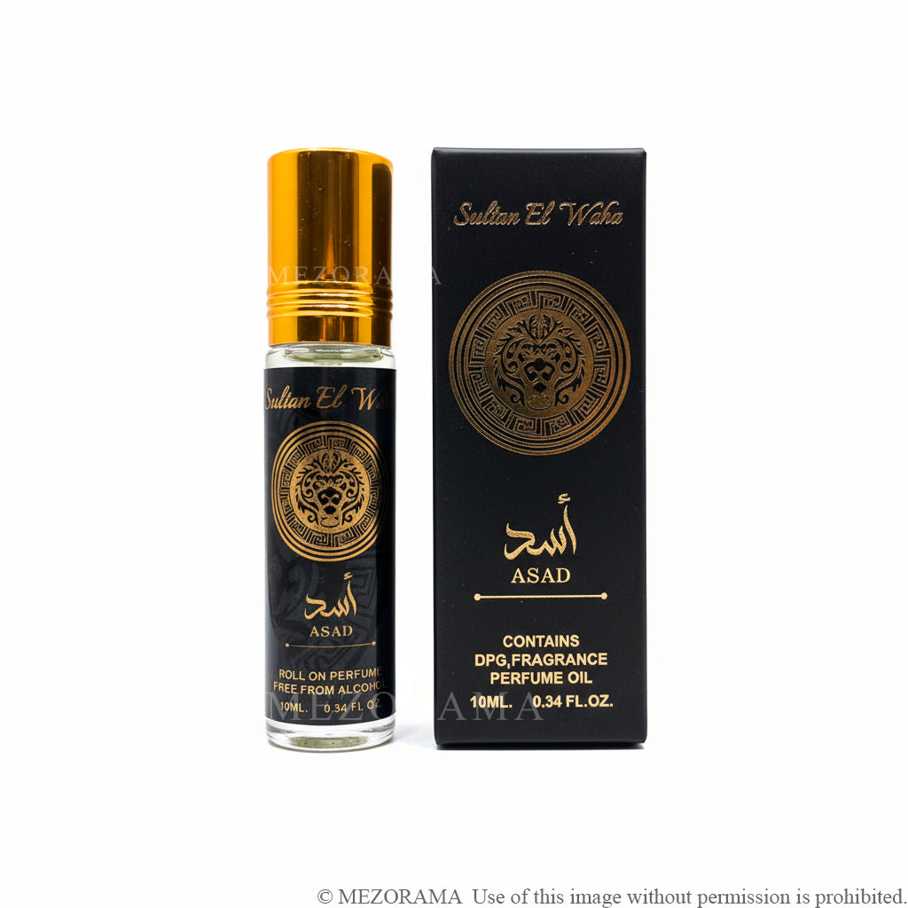 Carisma Oriental Poderoso, Asad, Almizcle Concentrado Unisex, Roll-On Sin Alcohol, 10 ml