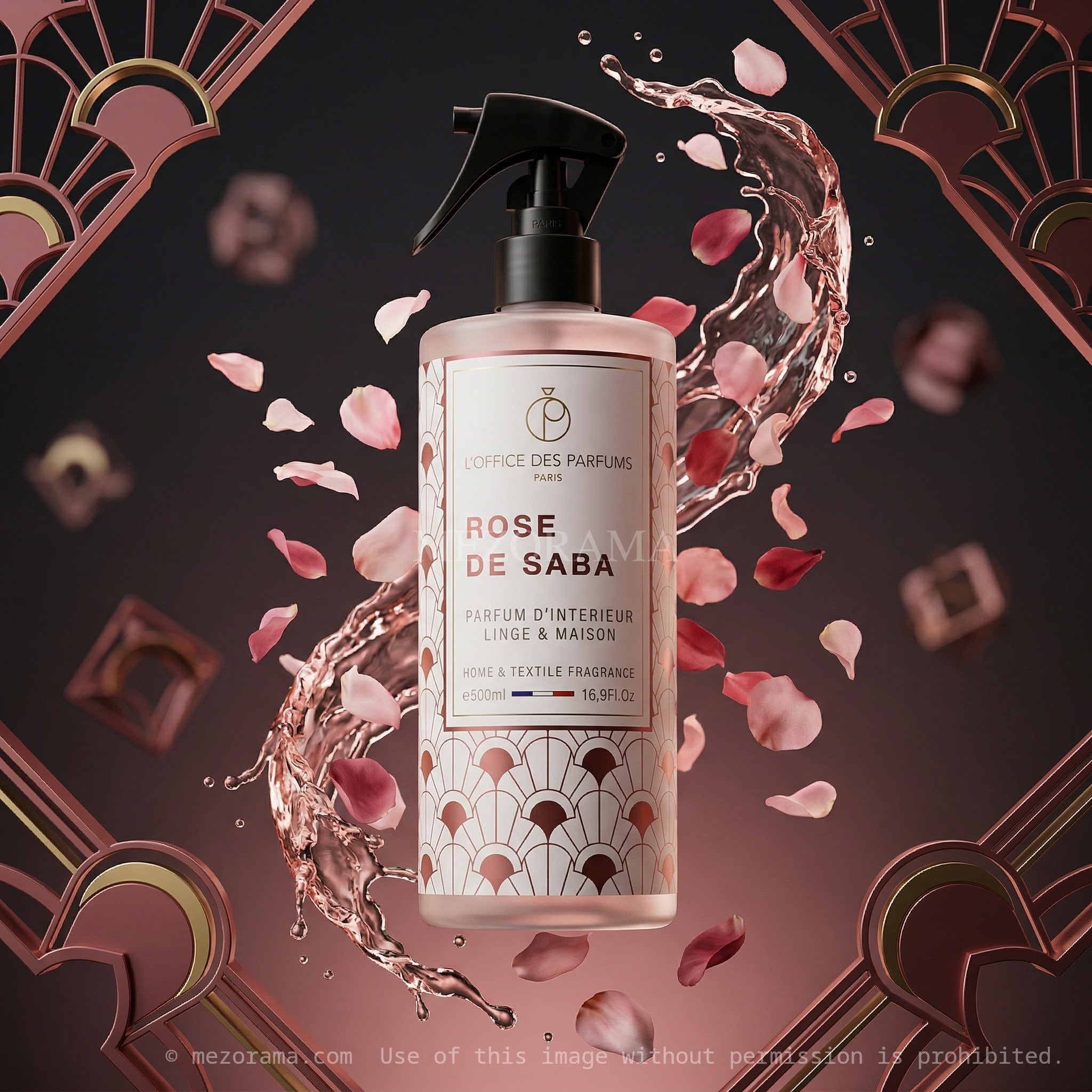 Atmosphère florale apaisante, Rose de Saba, L'Office des Parfums, Spray textile et maison, 500ml