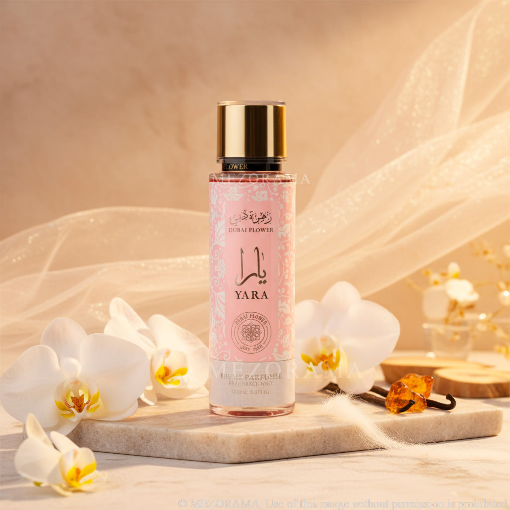 Elegancia Dulce Sofisticada, YARA ROSE Bruma Perfumada, Cuerpo y Cabello, 250 ml