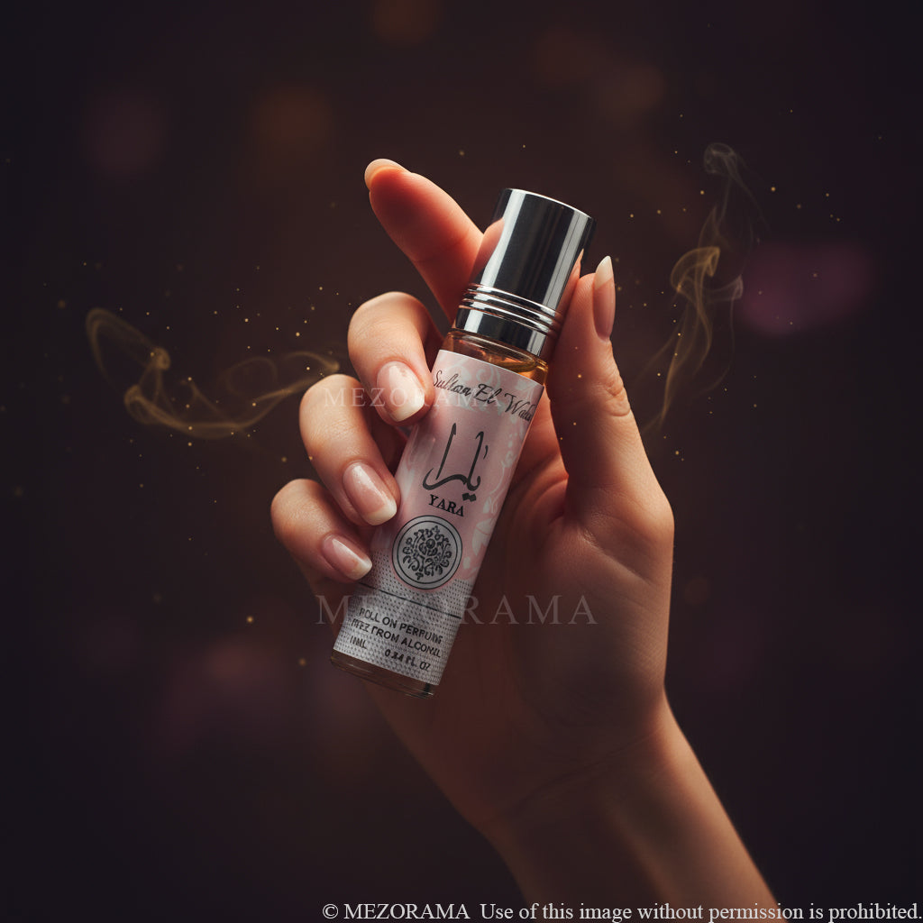 Perfume Larga Duración, Roll-on Perfume YARA ROSE, Aceite Perfume Concentrado sin Alcohol, 10 ml