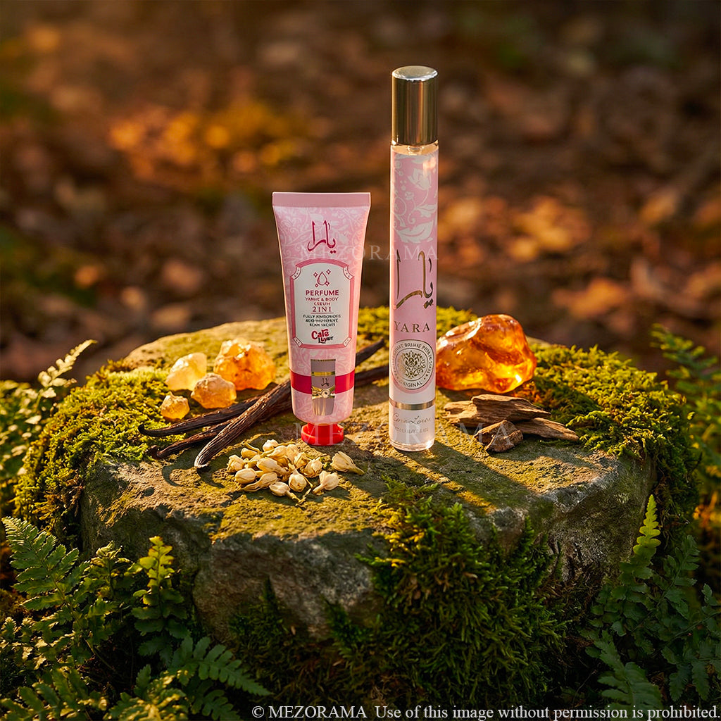 Perfume Viral Gourmand, Vainilla y Frutas Tropicales, Yara Rosa, 2 Productos